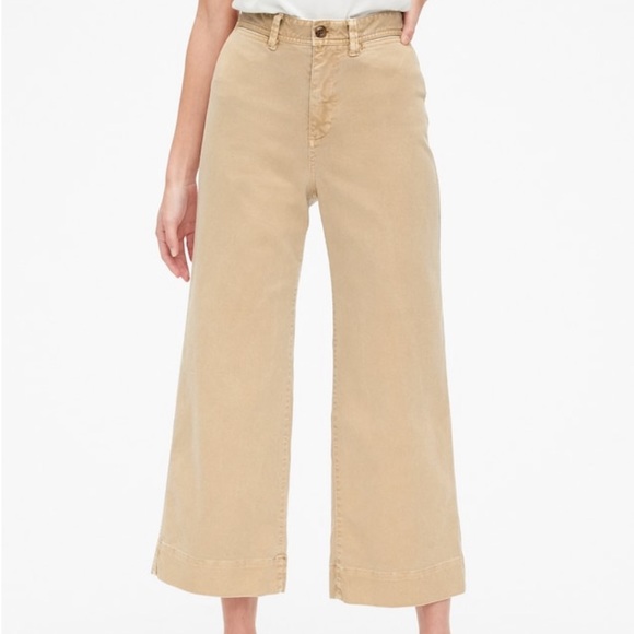 GAP Pants - GAP High Rise Wide Leg Crop Khakis sz 8